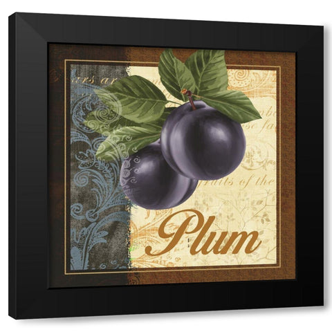 Fruit Illustration IV Black Modern Wood Framed Art Print by White, Abby
