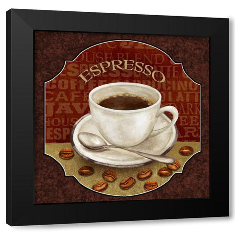 Coffee Illustration IV Black Modern Wood Framed Art Print by White, Abby