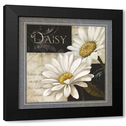 Flowers on BandW III Black Modern Wood Framed Art Print by White, Abby