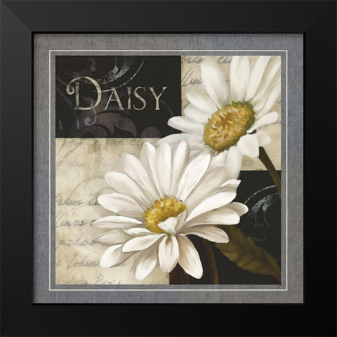 Flowers on BandW III Black Modern Wood Framed Art Print by White, Abby