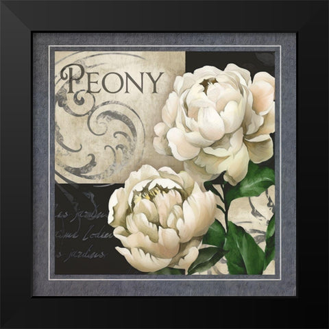 Flowers on BandW IV Black Modern Wood Framed Art Print by White, Abby