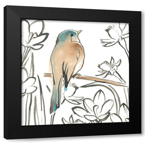 Songbird Meadow III Black Modern Wood Framed Art Print with Double Matting by Vess, June Erica