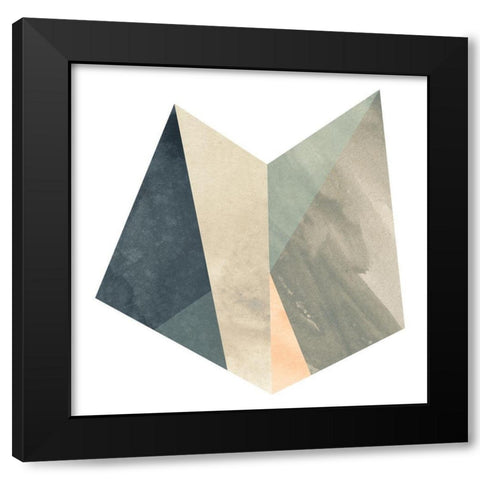 Marble Origami II Black Modern Wood Framed Art Print with Double Matting by Vess, June Erica