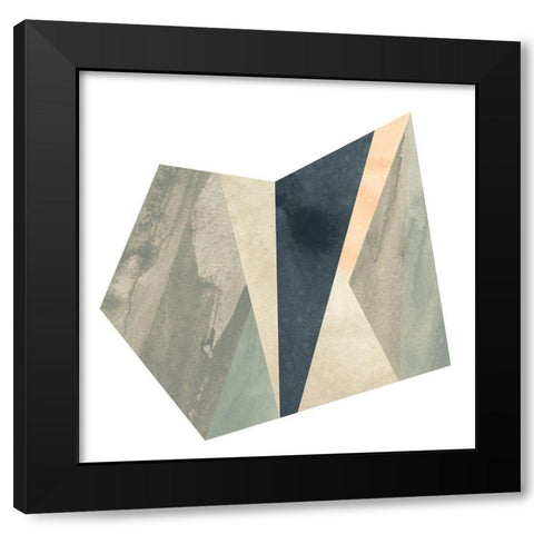 Marble Origami III Black Modern Wood Framed Art Print with Double Matting by Vess, June Erica