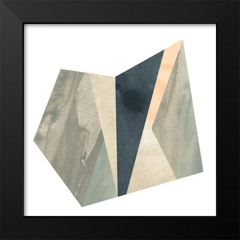Marble Origami III Black Modern Wood Framed Art Print by Vess, June Erica