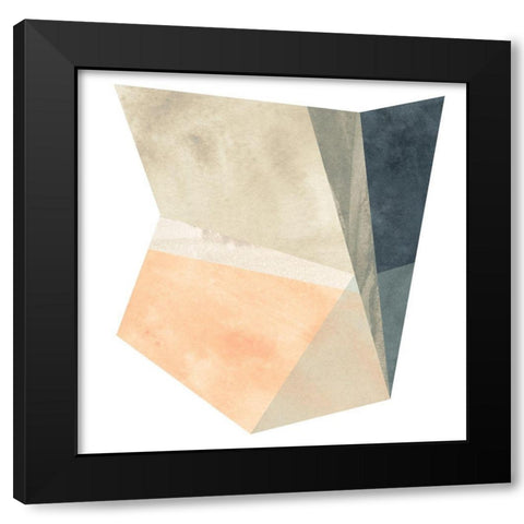 Marble Origami IV Black Modern Wood Framed Art Print by Vess, June Erica