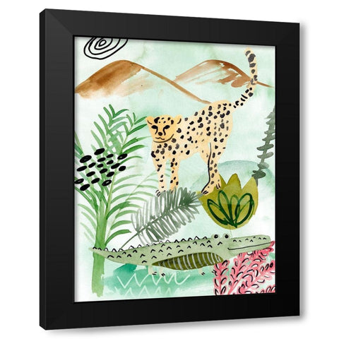 Jungle of Life I Black Modern Wood Framed Art Print with Double Matting by Wang, Melissa