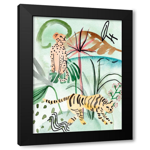 Jungle of Life II Black Modern Wood Framed Art Print with Double Matting by Wang, Melissa