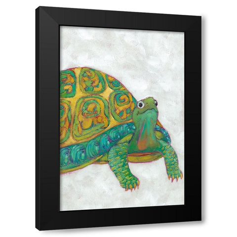 Custom Turtle Friends I Black Modern Wood Framed Art Print by Zarris, Chariklia