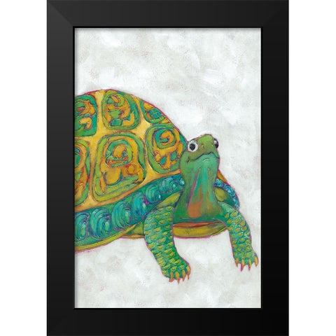 Custom Turtle Friends I Black Modern Wood Framed Art Print by Zarris, Chariklia