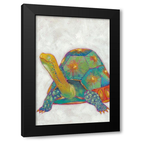 Custom Turtle Friends II Black Modern Wood Framed Art Print with Double Matting by Zarris, Chariklia