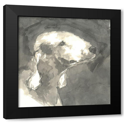 Sepia Modern Dog I Black Modern Wood Framed Art Print by A Very Modern Dog
