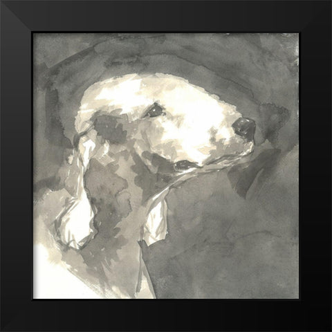 Sepia Modern Dog I Black Modern Wood Framed Art Print by A Very Modern Dog