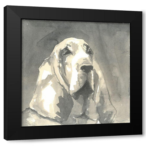Sepia Modern Dog II Black Modern Wood Framed Art Print by A Very Modern Dog