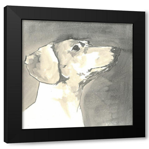 Sepia Modern Dog IV Black Modern Wood Framed Art Print by A Very Modern Dog