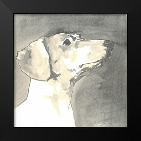 Sepia Modern Dog IV Black Modern Wood Framed Art Print by A Very Modern Dog
