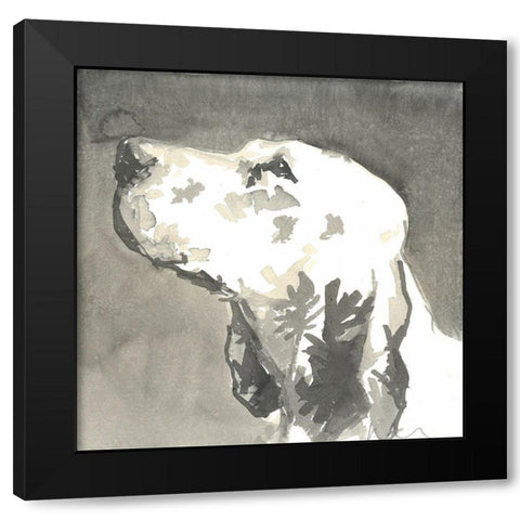 Sepia Modern Dog V Black Modern Wood Framed Art Print by A Very Modern Dog