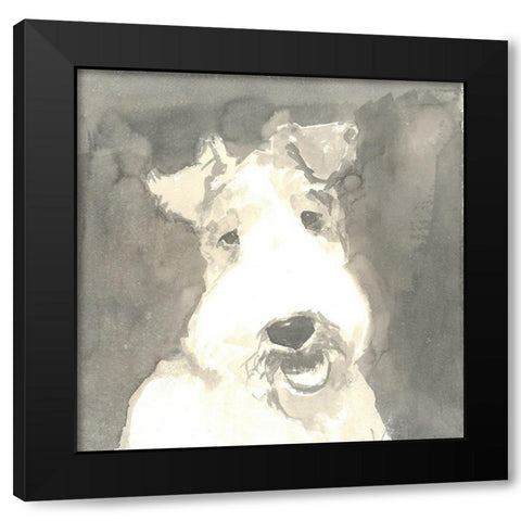 Sepia Modern Dog VI Black Modern Wood Framed Art Print with Double Matting by A Very Modern Dog
