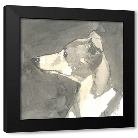 Sepia Modern Dog VII Black Modern Wood Framed Art Print with Double Matting by A Very Modern Dog