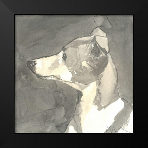 Sepia Modern Dog VII Black Modern Wood Framed Art Print by A Very Modern Dog