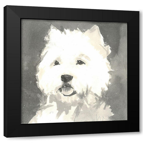 Sepia Modern Dog X Black Modern Wood Framed Art Print by A Very Modern Dog