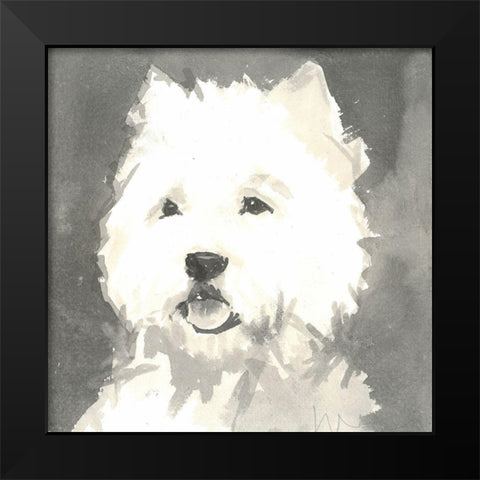 Sepia Modern Dog X Black Modern Wood Framed Art Print by A Very Modern Dog