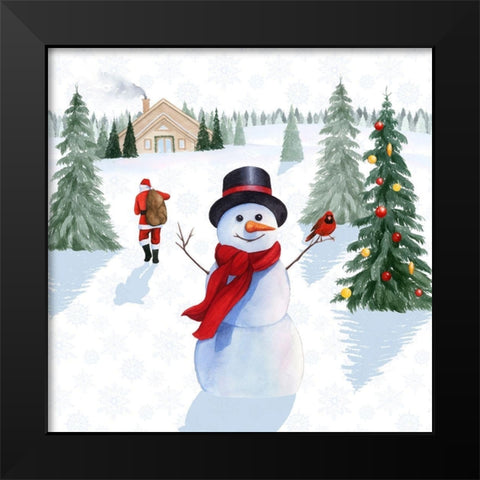 Santas Snowmen I Black Modern Wood Framed Art Print by Popp, Grace