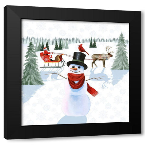 Santas Snowmen II Black Modern Wood Framed Art Print by Popp, Grace