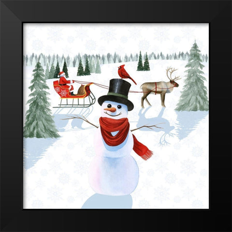 Santas Snowmen II Black Modern Wood Framed Art Print by Popp, Grace