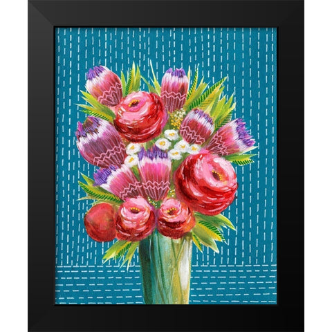 Bashful Bouquet II Black Modern Wood Framed Art Print by Moore, Regina