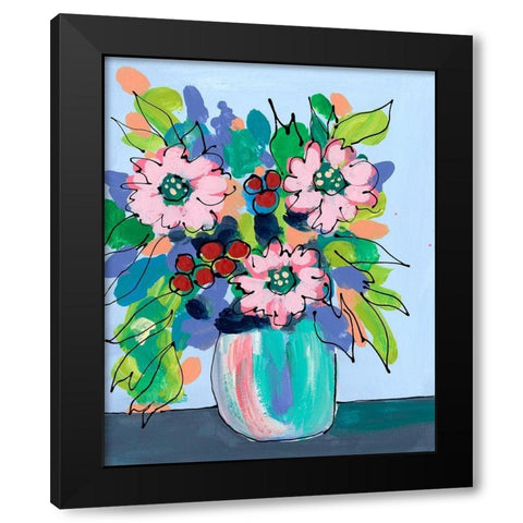 Rowdy Floral I Black Modern Wood Framed Art Print by Moore, Regina