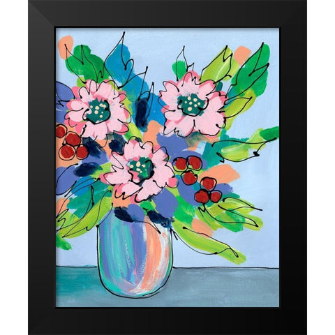 Rowdy Floral II Black Modern Wood Framed Art Print by Moore, Regina