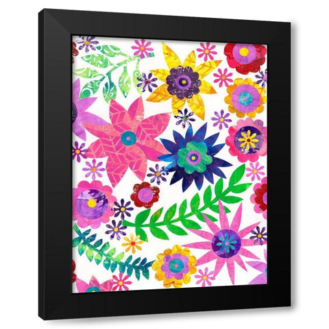 Hippie Floral II Black Modern Wood Framed Art Print with Double Matting by Moore, Regina