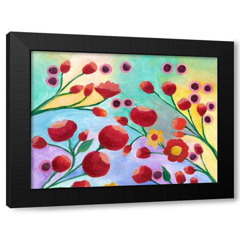 Jambalaya Floral I Black Modern Wood Framed Art Print by Moore, Regina