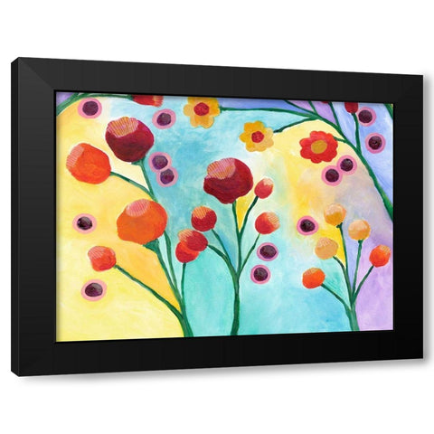 Jambalaya Floral II Black Modern Wood Framed Art Print with Double Matting by Moore, Regina