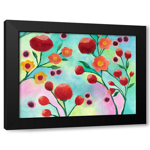 Jambalaya Floral IV Black Modern Wood Framed Art Print with Double Matting by Moore, Regina