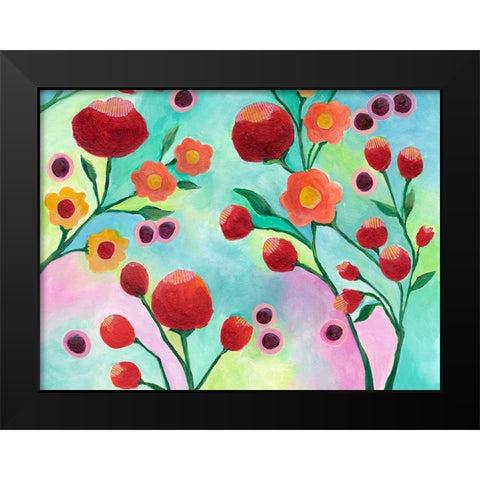 Jambalaya Floral IV Black Modern Wood Framed Art Print by Moore, Regina