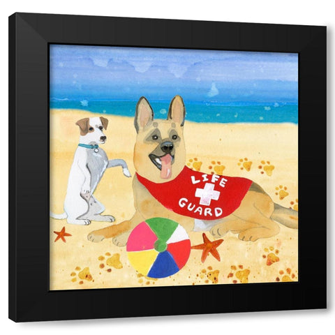 Ruffin It I Black Modern Wood Framed Art Print with Double Matting by Ludwig, Alicia