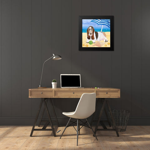 Ruffin It II Black Modern Wood Framed Art Print by Ludwig, Alicia