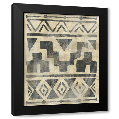 Bazaar Motif II Black Modern Wood Framed Art Print with Double Matting by Vess, June Erica