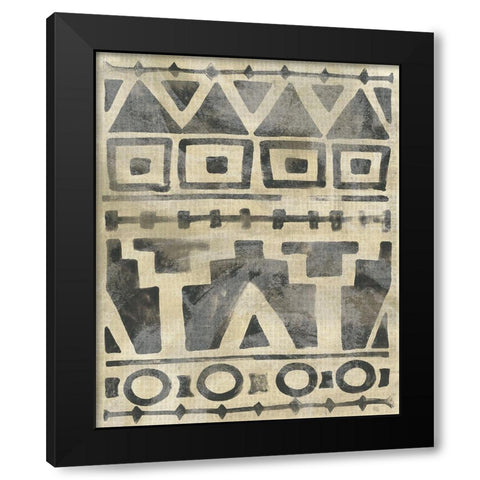 Bazaar Motif III Black Modern Wood Framed Art Print by Vess, June Erica