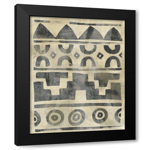 Bazaar Motif IV Black Modern Wood Framed Art Print with Double Matting by Vess, June Erica