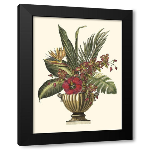 Tropical Foliage in Urn I Black Modern Wood Framed Art Print by Vision Studio