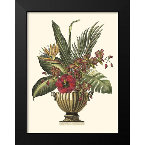 Tropical Foliage in Urn I Black Modern Wood Framed Art Print by Vision Studio