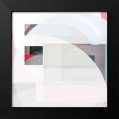 Stripes and Circles I Black Modern Wood Framed Art Print by Bellissimo Art