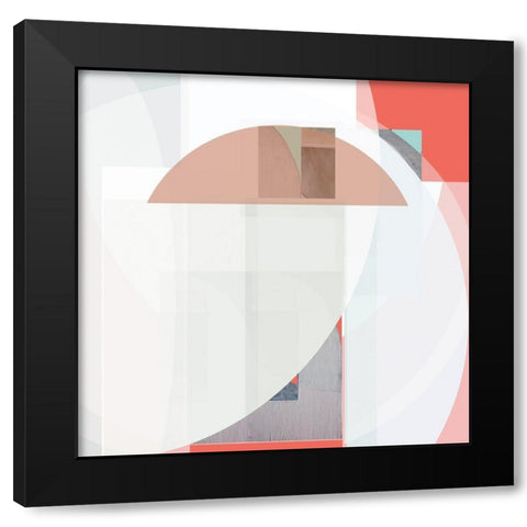 Stripes and Circles II Black Modern Wood Framed Art Print by Bellissimo Art