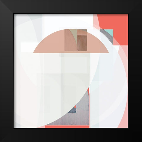 Stripes and Circles II Black Modern Wood Framed Art Print by Bellissimo Art