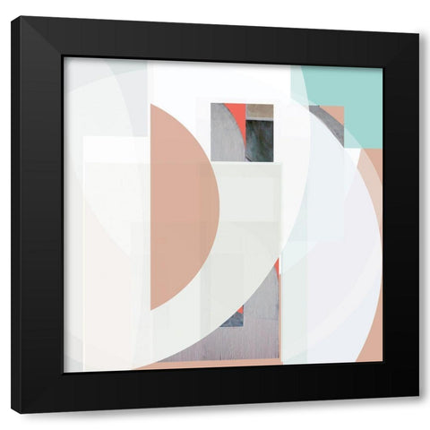 Stripes and Circles III Black Modern Wood Framed Art Print by Bellissimo Art