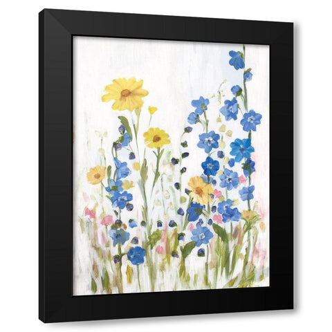 Periwinkle Wildflowers II Black Modern Wood Framed Art Print with Double Matting by Iafrate, Sandra