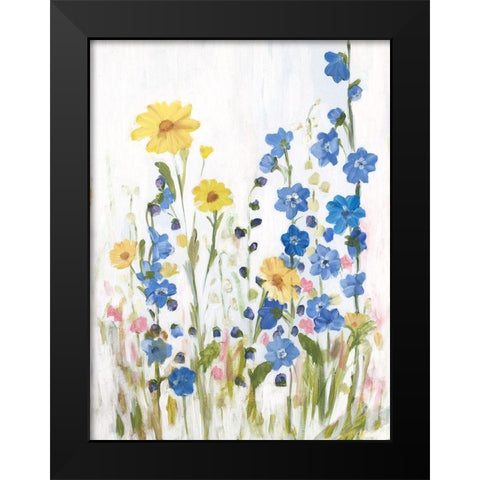 Periwinkle Wildflowers II Black Modern Wood Framed Art Print by Iafrate, Sandra